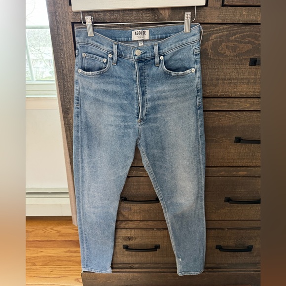 Agolde Denim - Agolde Women's High Rise Nico Jeans in Light Blue